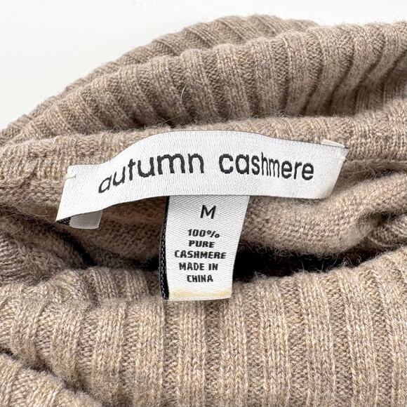 Autumn Cashmere Boxy Turtleneck Sweater Size Medium Tan Neutral Minimalist - Picture 4 of 7
